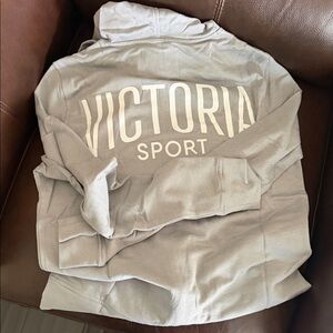 Victoria's Secret Light Gray Zip-Up Hoodie Sweater